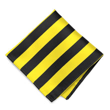 Load image into Gallery viewer, Yellow and Black Striped Pocket Square