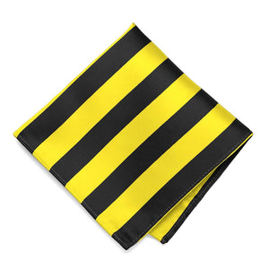 Yellow and Black Striped Pocket Square