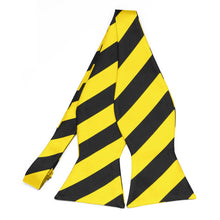 Load image into Gallery viewer, Yellow and Black Striped Self-Tie Bow Tie