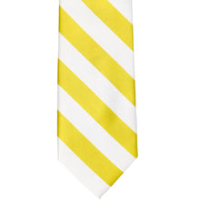 Load image into Gallery viewer, The front of a yellow and white striped tie