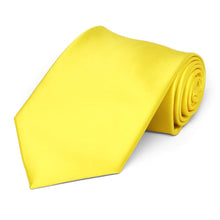 Load image into Gallery viewer, Yellow Premium Extra Long Solid Color Necktie