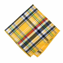 Load image into Gallery viewer, Yellow Madras Cotton Pocket Square