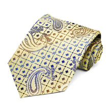 Load image into Gallery viewer, Light Yellow Melton Paisley Necktie