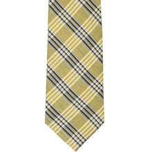 Load image into Gallery viewer, Front view of a yellow plaid necktie