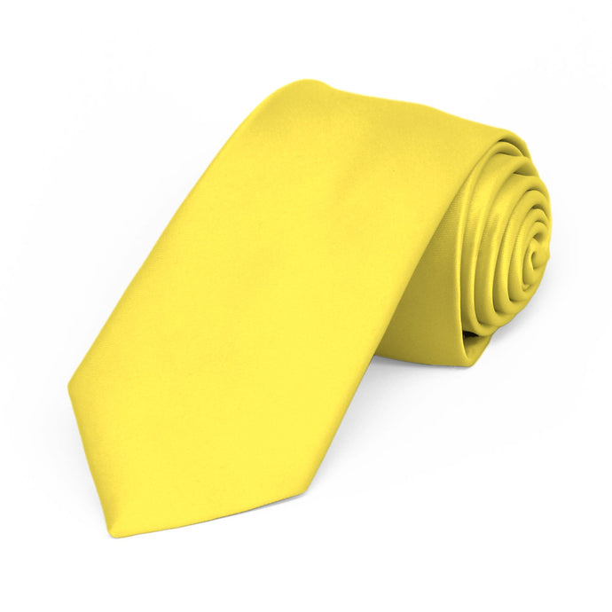 Yellow Premium Slim Necktie, 2.5