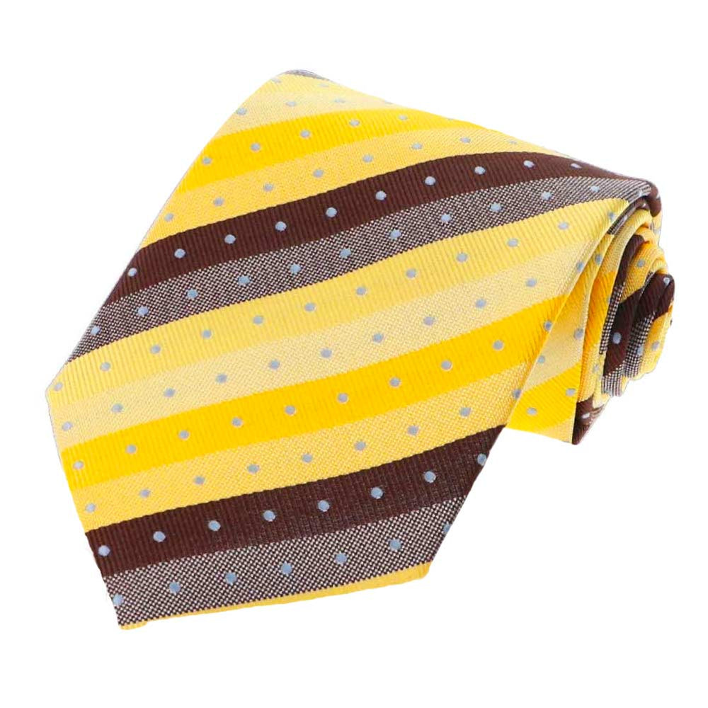 Yellow and Brown Manchester Striped Necktie