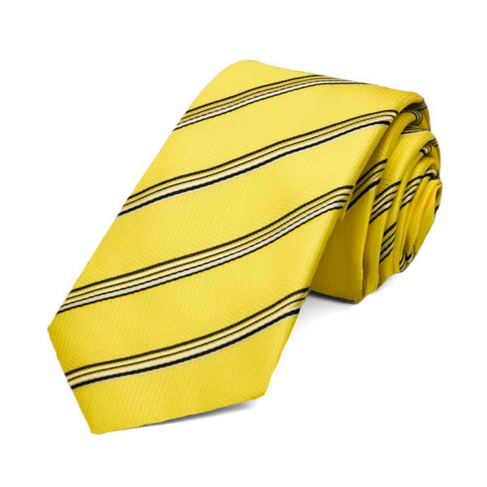 Yellow Hayward Striped Slim Necktie