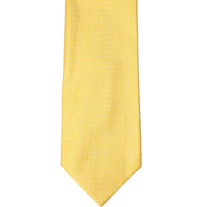 Front view of a yellow textured necktie